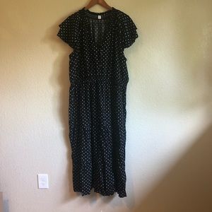 Old Navy Black polka dot maxi dress